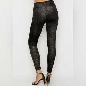 SPANX Black and Silver/Gold Shimmer Leggings